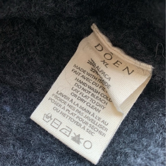 NWT Doen Emery Wool Alpaca Cable Knit Button Cardigan Sweater Moonshadow Gray - Picture 5 of 8